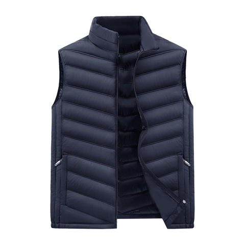 Chaleco Acolchado para Hombre con Cuello Alto Forrado Térmico A Prueba de Viento Chaqueta Sin Mangas para Otoño Invierno Outdoor Casual