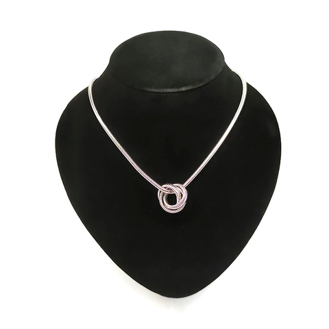 Edelstahl Interlocking Triple Ring Anhänger Halskette Minimalistische Schlangenkette 18K Vergoldeter Schmuck Damen Herren