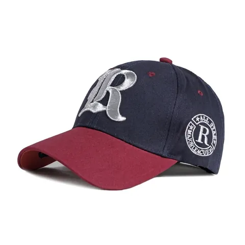 Retro Cotton Baseball Cap Adjustable Patchwork 3D Embroidery Letter R Outdoor Sport Sun Protection Unisex Casual Hat