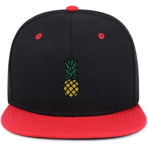 Cappello Snapback Ricamo Ananas Visiera Piatta Berretto Da Baseball Regolabile Acrilico Protezione Solare Hip Hop Unisex