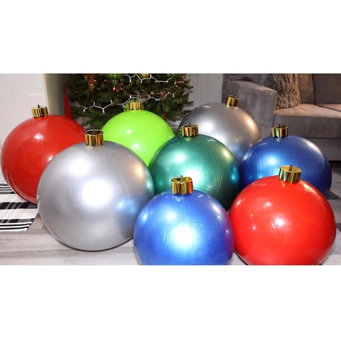 Large Inflatable Christmas Ball Ornaments PVC Waterproof Hanging Decorative Baubles For Outdoor Yard Garden Lawn Festive Holiday Decor