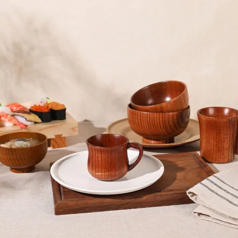 Yfjy Tazza D'acqua In Legno Di Giuggiola Giapponese Retro Tazza Da Birra Tazza Da Tè Tazza In Legno Massiccio Retro Per La Casa