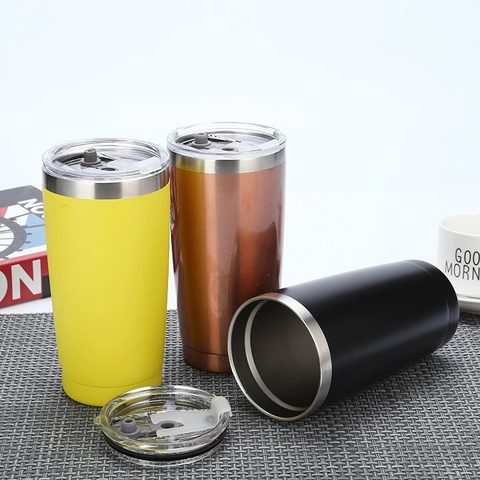 Vacuum Insulated Stainless Steel Tumbler Car Travel Mug Double Walled Coffee Cup With Splash Proof Lid Portable Durable