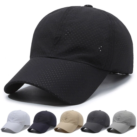 Baseball Cap Quick-Drying Polyester Perforated Breathable Lightweight Outdoor Sports Sunshade Adjustable Unisex