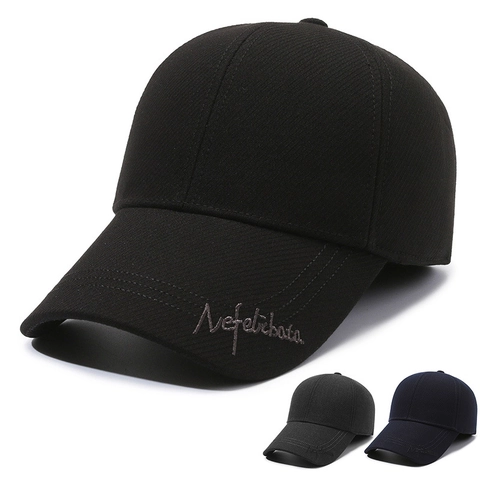 Winter Warm Baseball Cap Cotton Wool Blend Ear Protection Outdoor Casual Adjustable Embroidery Hat For Men Women