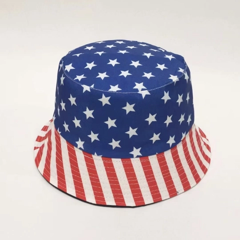 National Flag Print Bucket Hat Reversible Polyester Sun Protection Outdoor Sunshade Casual Streetwear For Men And Women