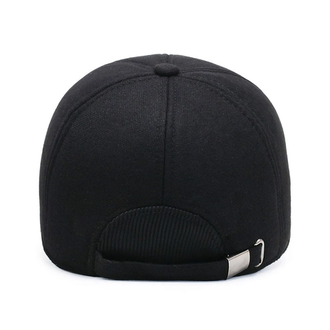 Herren Winter Warm Baseballkappe Verdickte Wollmütze Mit Ohrenklappen Lässige Sportmütze Verstellbares Mode Metall Dekor