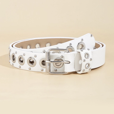 Cintura In Pelle PU Punk Con Occhielli Metallici E Borchie Per Uomo Donna Stile Goth Rock Fibbia Ad Ardiglione