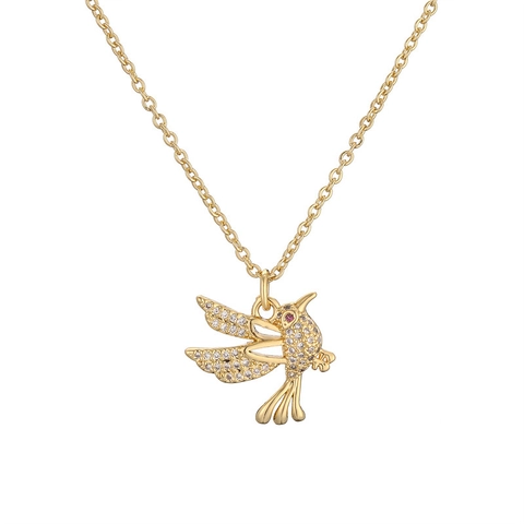 Collares Con Colgante De Animales De Moda Para Mujer Cobre Circón Incrustado Gato Tortuga Pingüino Pájaro Clavícula