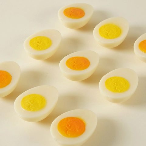 Realistic Boiled Egg Keychain Simulation Food Model PVC Hanging Ornament Creative Gift Accessory