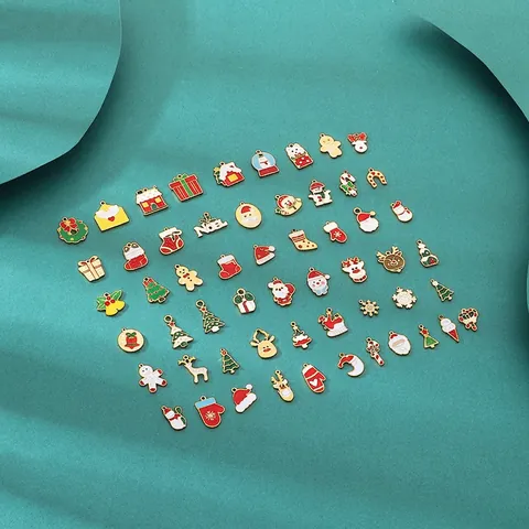 Dijes De Navidad Esmalte Acero Inoxidable Colgantes Para Joyería Bricolaje Collar Pendiente Festivo Papá Noel Muñeco Nieve