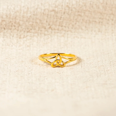 Trinity Knoten Keltischer Ring 925 Sterlingsilber Gold Galvanisiert Geometrischer Mode Ring Für Damen Minimalistischer Schmuck