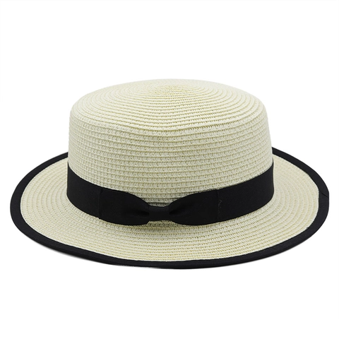 Cappello Paglietta Da Donna In Paglia Con Fiocco E Tesa Larga Per Mare Estate Vacanza Elegante Traspirante Parasole