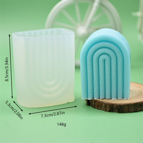 Rainbow Arch Silicone Mold DIY Candle Soap Making Geometry U Shaped Aromatherapy Gypsum Ornament Cake Decoration