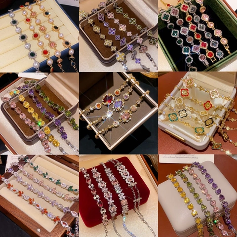 Bracelet En Zircon Style Cour Française Pour Femmes Vintage Luxe Bijoux En Cuivre Réglable Cadeau Géométrique Élégant