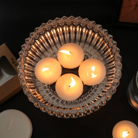 White Floating Candles Unscented Disk Shape Soy Wax Floating Tea Lights For Wedding Party Spa Home Decor Decorative Candles