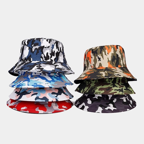 Cappello Alla Pescatora Stampa Mimetica Poliestere Protezione Solare Pesca Top Piatto Unisex Estate