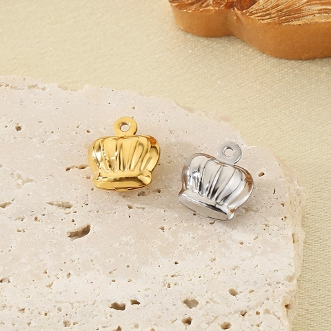 Pendentifs Charms En Acier Inoxydable 304 Creux Sac De Chance Couronne Gourde Serrure Pour Fabrication De Bijoux DIY