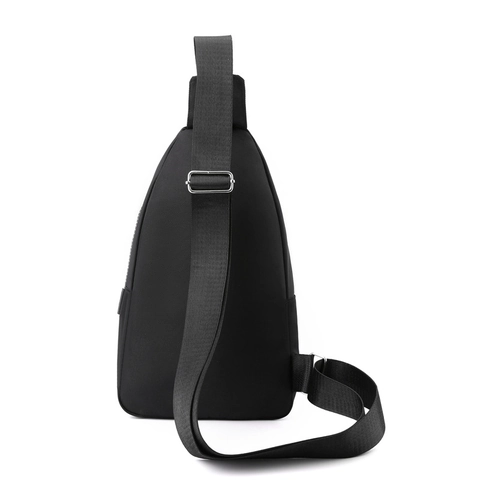 Bolso De Pecho De Tela Oxford Múltiples Bolsillos Con Cremallera Toma De Auriculares Correa Ajustable Bolso Cruzado Informal