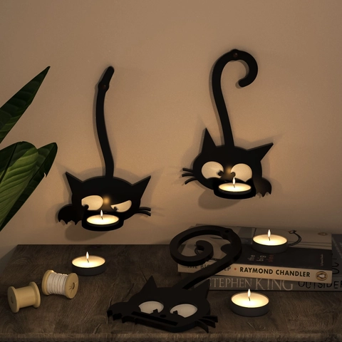 DIY Cute Cat Series Wall Hanging Candle Holder Silicone Mold Decorative Resin Casting Mold For Home Decor Crafting Tools