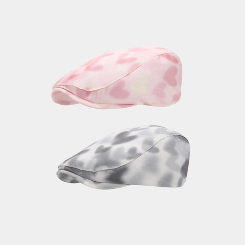 Herz Druck Tie Dye Schirmmütze Polyester Atmungsaktiv Elegant Sonnenschutz Beret Für Damen