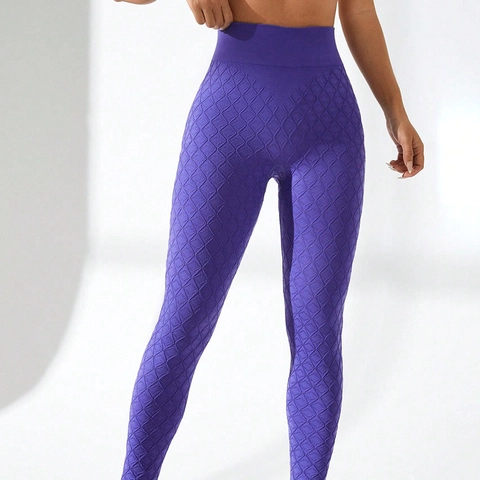 Pantalon Yoga Taille Haute Femmes Texture Nid Abeille Sans Couture Contrôle Ventre Lifting Fessier Legging Fitness Sport