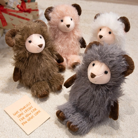 Peluche Pecora Animale Di Peluche Pelo Largo Morbido Ariete Agnello Bambola Stile Guarigione Regalo Di Compleanno Per Bambini Decorazione Casa