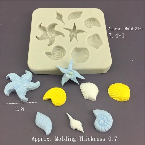 Ozean Stil Silikonform Seestern Muschel Schnecke Formen Für Fondant Kuchendekoration Backen Schokolade DIY Handwerkzeug
