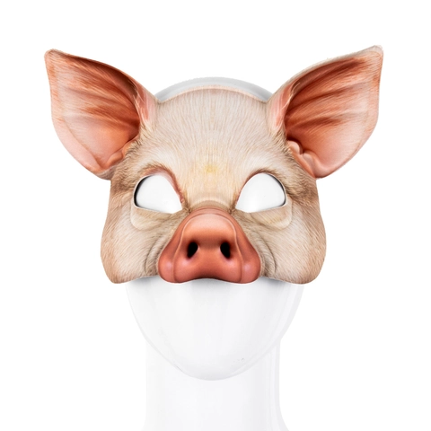 Realistische Schweine-Halbgesichtsmaske Aus EVA-Material Tierische 3D-Textur Für Halloween Mardi Gras Maskerade Cosplay-Requisiten