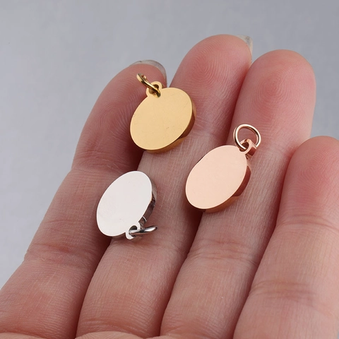Spiegelgepolijste Ronde Schijfhangers 304 Roestvrij Staal Blanco Labels Met Ringen Voor DIY Sieraden Maken