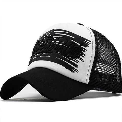 Trucker Pet Katoen Mesh Honkbalpet Ademend Zonnescherm Verstelbaar New York Borduurwerk Casual Sport Unisex