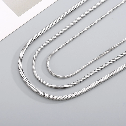 Snake Chain Necklace 316L Stainless Steel Hip Hop Rock Punk Style Minimalist Jewelry For Men Women With Lobster Clasp