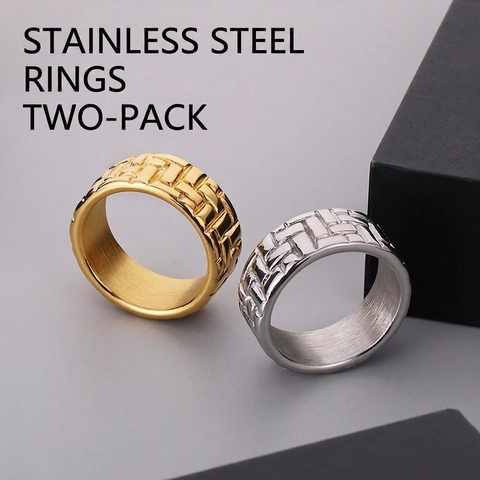 Anello Da Uomo Acciaio Inossidabile 316L Trama Intrecciata Geometrico Industriale Streetwear Minimalista Finitura Liscia