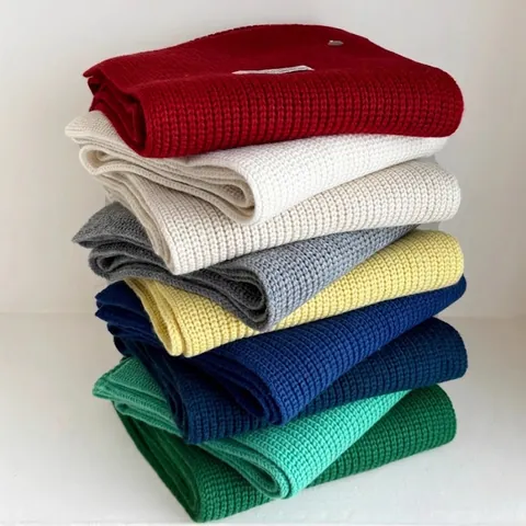 Women Chunky Knit Scarf Thick Warm Solid Color Ribbed Winter Neck Warmer Soft Hand-Made Tag Korean Style