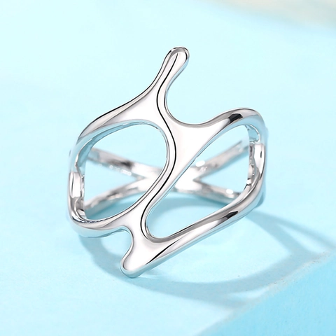 Irregular Liquid Metal Ring Alloy Lava Style Hollow Out Niche Minimalist Avant-Garde Jewelry For Women