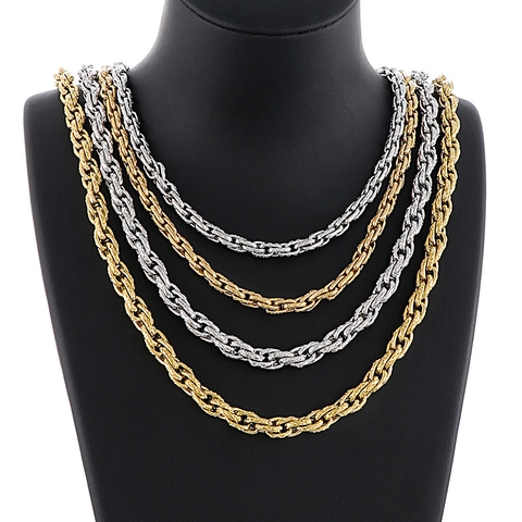 Men Trendy Copper Zirconia Snake Pattern Double Buckle Chain Necklace Gold Silver Electroplated Woven Jewelry Gift For Men