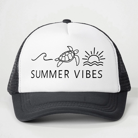 Cappello Trucker Summer Vibes Rete Traspirante Protezione Solare Regolabile Berretto Da Baseball Con Stampa Tartaruga