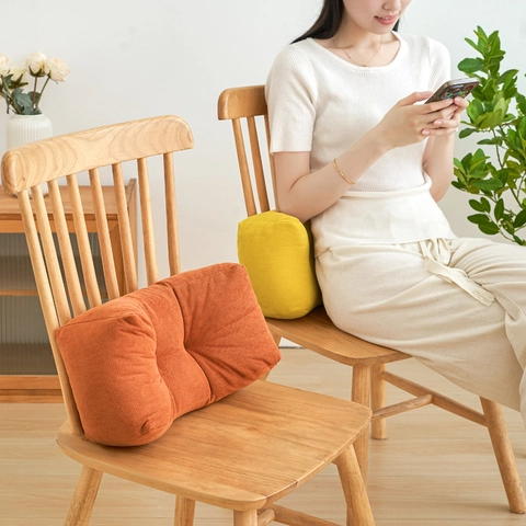 Lendenkissen Chenille Stoff Ergonomisches Rückenlehne Kissen Bürostuhl Sofa Nickerchenkissen Weiches Einfarbiges Wohndekor