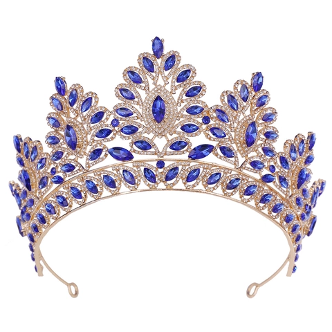Barock Braut Krone Tiara Legierung Strass Kristall Luxus Hochzeit Party Kopfschmuck Für Frauen Elegant