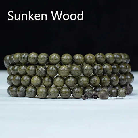 Bogwood Buddhist Prayer Beads Bracelet Long Mala Necklace Meditation Yoga Vintage Ethnic Wood Jewelry Accessory Unisex