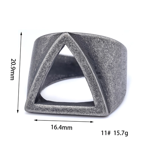 Anello Triangolo Geometrico In Acciaio Inossidabile Stile Nordico Minimalista Vintage Retro Per Uomini Donne