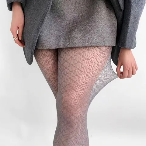 Medias Sexys Para Mujer Patrón Diamantes Malla Nailon Rejilla Retro Geométrico Delgado Transpirable
