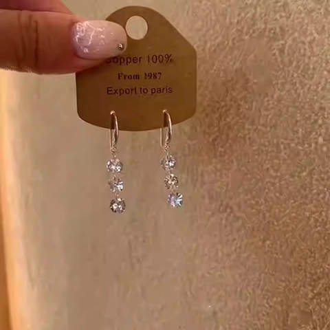 Elegant Copper Zirconia Tassel Drop Earrings For Women Fashion Luxury Artificial Pearl Dangle Earrings Wedding Party Jewelry Gift