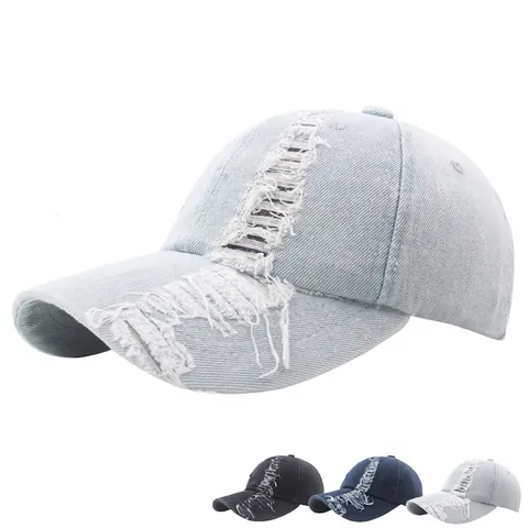 Casquette De Baseball En Denim Lavé Vintage Ajustable Hip Hop Streetwear Chapeau Soleil Hommes Femmes
