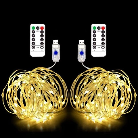 Wasserdichte LED Lichterkette Mit Fernbedienung 8 Modi Kupferdraht Fee Lichter USB Batteriebetrieben Für Weihnachten Party Hochzeit Innen Außen Dekor