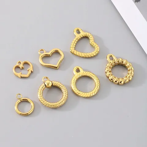 Accesorios Para Joyería DIY De Acero Inoxidable Para Collares Pulseras Conectores Forma Corazón Redondo Hip Hop Gótico