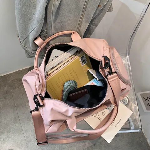 Bolsa De Viaje Grande De Nailon Con Compartimento Independiente Para Zapatos Separación Seco Húmedo Para Gimnasio Fin De Semana