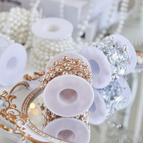 Guirlande Künstliche Perles Noël Chaîne Künstliche Perles Étoile Flocon Neige Décoration Sapin Mariage Bricolage Élégant Festif