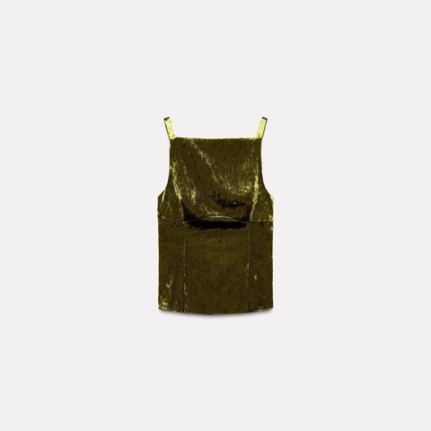 Velvet Camisole Tank Top With Back Bow Detail Square Neck Slim Fit Retro Style Sleeveless Shirt For Women