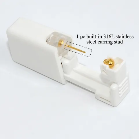 Disposable Ear Piercing Unit With 316L Stainless Steel Stud Sterile Safety Ball Clasp Manual Tool For Piercing